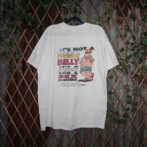 XL - Vintage Y2K sex machine big guy drinking beer t-shirt